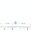 Turquoise Bright Sea Glass Sea Glass Pearl and Mother of Pearl Pearl Necklace on ruler for size reference.  Turquoise Bright Sea Glass Sea Glass Pearl and Mother of Pearl Pearl Necklace on ruler for size reference.
