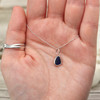 Insta Sale Cobalt Petite Sea Glass Bezel Wrap Necklace on 18" curb chain - MM
