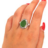Green Rounded Sea Glass Nautical Twist Ring - Size 10 on model for color reference. 