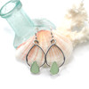 Seafoam Smooth Droplet Infinity Sea Glass Earrings