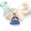 Cornflower Cloud and Rainbow Sea Glass Necklace