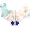 Cobalt Sea Glass Lunar Drop Earrings