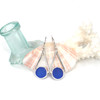 Cobalt Circle Sea Glass Lunar Drop Earrings
