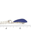 Cornflower Medium Drop Sea Glass Bezel Necklace on ruler for size reference.