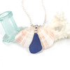 Cornflower Medium Drop Sea Glass Bezel Necklace