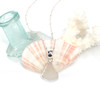 White Triangle Sea Glass Single Bezel Necklace