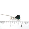 Tropical Green Bermuda Triangle Ultra Rare Sea Glass Bezel Set Necklace on ruler for size reference