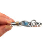 Cornflower and Cobalt Surf Ultra Rare Sea Glass 2 Tone Nautical Hook Bracelet light detail