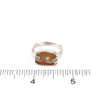 Amber Honey Sea Glass Wave Ring on ruler for size reference. 