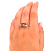 Amber Honey Sea Glass Wave Ring on model for color reference. 