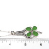 Green Sea Glass Luck at the End of the Rainbow Necklace on ruler for size reference