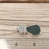 Insta Sale Olive Sea Glass Maple Leaf Necklace - MM on ruler for size reference. 