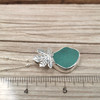 Insta Sale Aqua Sea Glass Maple Leaf Necklace - MM on ruler for size reference. 
