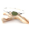 Olive Oval Sea Glass Hinge Bangle Bracelet