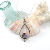 Berry Beautiful Pink and Cornflower Ultra Rare Sea Glass Trinity Drop Necklace