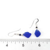 Cobalt Sea Glass and Lapis Gemstone Drop Earrings on ruler for size reference.