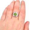 Lime Green Sea Glass Rising Sun Ring - Size 9 on model for color reference. 