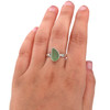 Seafoam Teardrop Sea Glass Stack Ring - Size 10