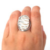 Abalone Grand Ring - Size 9 on model for color reference.
