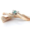 Aqua Tropical Sea Glass Butterfly Ring - Size 9
