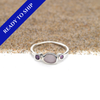 Lavender and Amethyst Sea Glass Sterling Silver Nova Ring