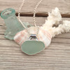 Insta Sale - Seafoam Sea Glass Horizon Slide Bail Necklace - MM