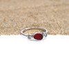 Red Nova Sea Glass Engagement Ring side view