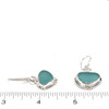 Aqua Sea Glass and Herkimer Diamond Double Earrings on ruler for size reference.