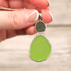 Insta Sale Green Ombre Sea Glass Beaded Duo Necklace - MM held 