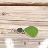 Insta Sale Green Ombre Sea Glass Beaded Duo Necklace - MM on ruler for size reference. 