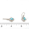 Larimar Caribbean Calm Trinity Beaded Earrings on ruler for size reference. 
