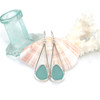 Aqua Teardrop Sea Glass Lunar Drop Earrings