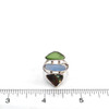 Tropical Cornflower Sea Glass and Abalone Ultra-Mod 3 Tier Ring on ruler for size reference