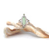 Seafoam Sea Glass and Peridot Rope Ring - Size 9