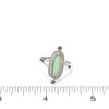 Seafoam Sea Glass and Peridot Rope Ring - Size 9 on ruler for size reference.