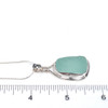 Seafoam Sea Glass Nautical Twist Necklace on ruler for size reference. 