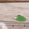 Insta Sale Green Half Moon Sea Glass Pinch Necklace on 18 curb chain - MM on ruler for size reference. 
