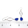 Marquee Sea Glass Bezel Wrap Earrings on ruler for size reference