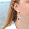 Marquee Sea Glass Bezel Wrap Earrings worn by model for color reference