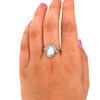 Larimar Ocean Tide Trinity Split Band Beaded Ring- Size 9 on model for color reference. 

