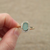 14k Yellow Gold Ambient Ocean Sea Glass Engagement Ring