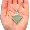 Seafoam Sea Glass and Peridot Etched Bail Necklace on model for color reference.