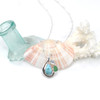 Green Sea Glass Larimar and Pearl Wisp Pendant