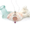 Pink Sea Glass and Ruby Coastal Currents Necklace