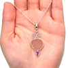 Pink Sea Glass and Ruby Coastal Currents Necklace on model for color reference.