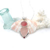 Pink Sea Glass and Ruby Three Piece Bail Necklace