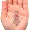 Pink Sea Glass and Ruby Three Piece Bail Necklace on model for color reference.