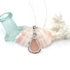 Pink Sea Glass and Ruby Ocean Swirl Beaded Necklace