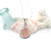 Pink Petal Sea Glass and Ruby Ocean Swirl Beaded Necklace