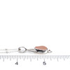 Pink Sea Glass and Ruby Lunar Drop Necklace on ruler for size reference.